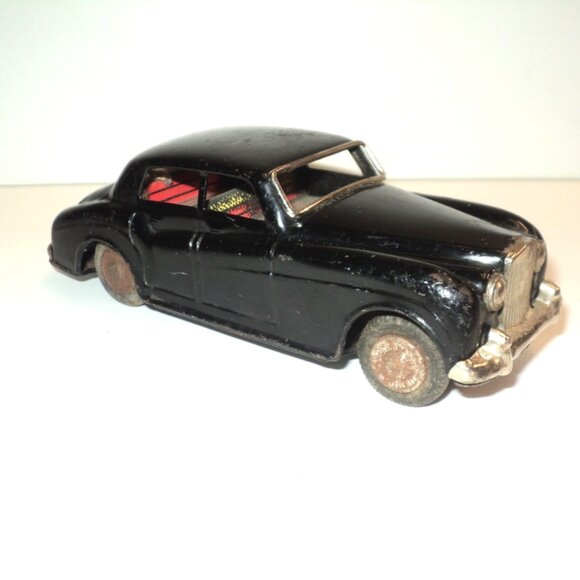 Rolls Royce Tin Friction Car Silver Cloud Made in Japan Black Toy 5.5" L Vintage - Picture 2 of 7